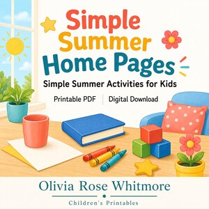 Simple Summer Home Pages | Simple Summer Activities for Kids | Printable PDF | Digital Download image 1