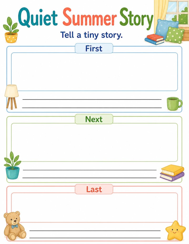 Quiet Summer Home Pages | Summer Quiet Time Activities | Printable PDF | Digital Download image 7
