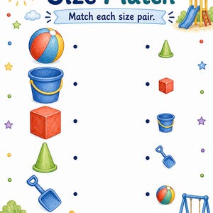 Big Small Playground | Big and Small Worksheets | Printable PDF | Digital Download image 5