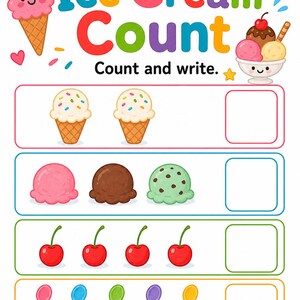 Pagine divertenti sul gelato / Attività sul gelato per bambini / PDF stampabile / Download digitale immagine 5