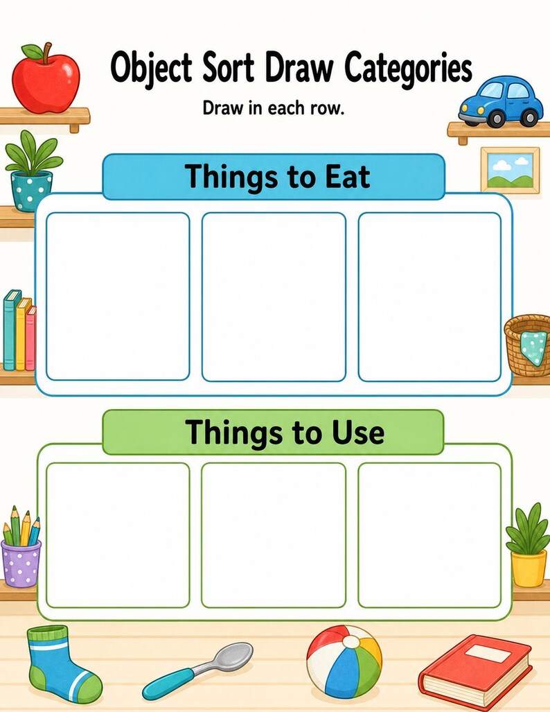 Everyday Object Sort | Category Sorting Worksheets | Printable PDF | Digital Download image 5