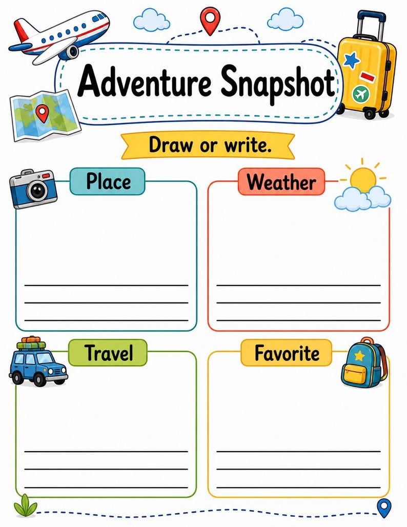 Adventure Journal Pages | Adventure Journal for Kids | Printable PDF | Digital Download image 3