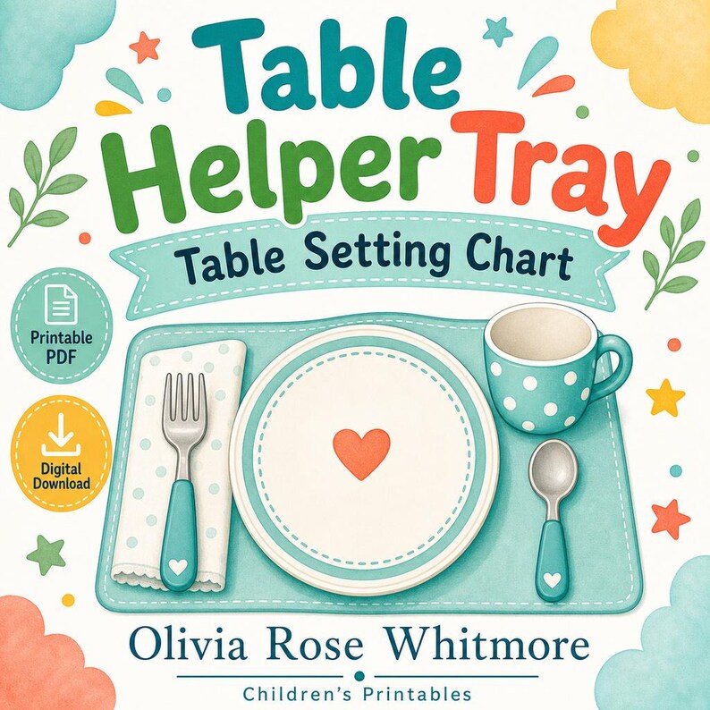 Table Helper Tray | Table Setting Chart | Printable PDF | Digital Download image 1