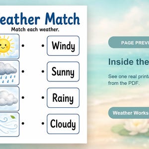 Weather Watch Window | Weather Worksheets | Printable PDF | Digital Download image 10