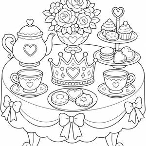 Dibujos para colorear de castillos de princesas / Dibujos para colorear de princesas / PDF imprimible / Descarga digital imagen 7