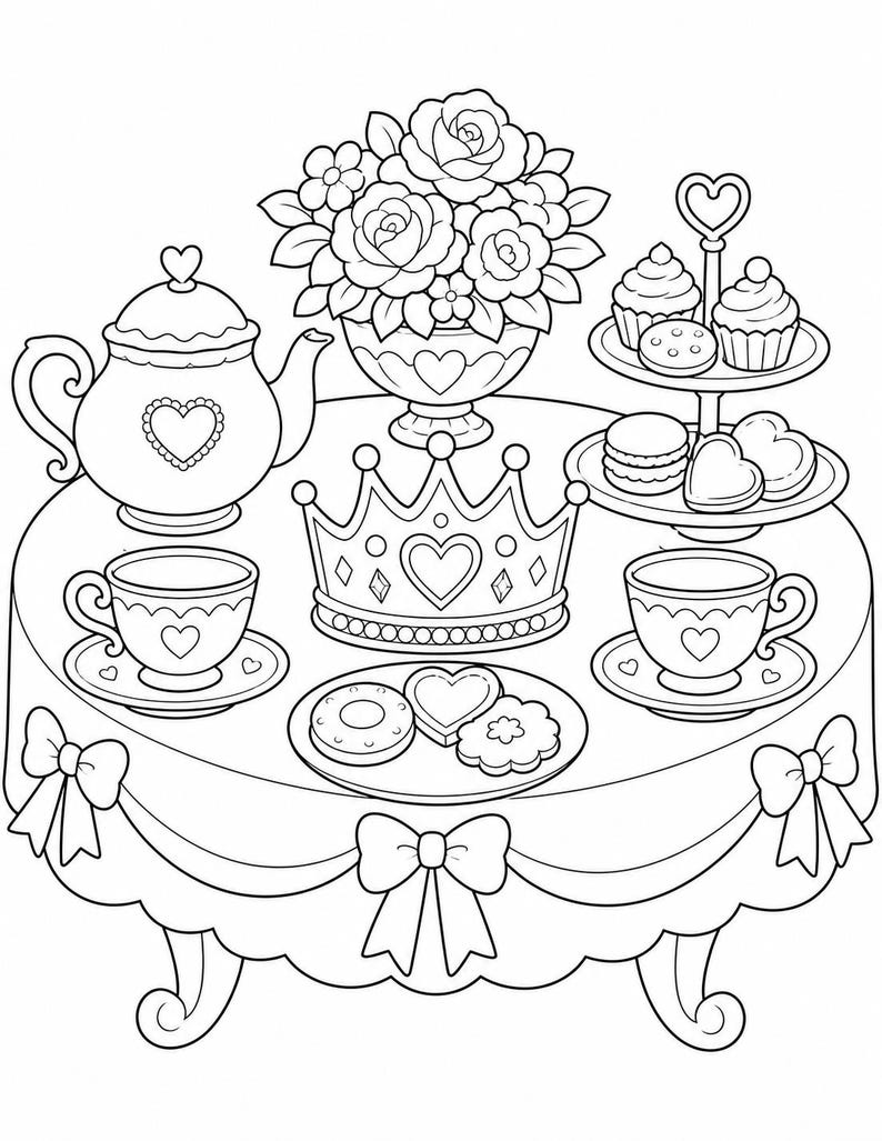 Dibujos para colorear de castillos de princesas / Dibujos para colorear de princesas / PDF imprimible / Descarga digital imagen 7