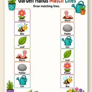 Fijnmotorische tuinmatten | Werkbladen fijne motoriek | Afdrukbare pdf | Digitale download afbeelding 9
