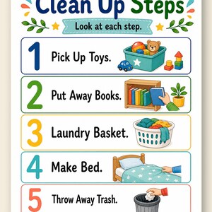 Bedroom Tidy Steps | Clean Up Checklist | Printable PDF | Digital Download image 9