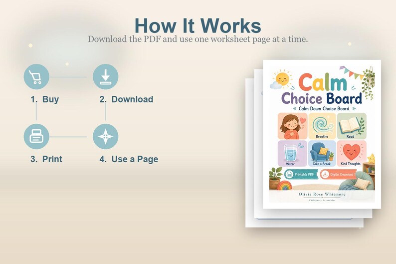 Calm Choice Board | Calm Down Choice Board | Printable PDF | Digital Download image 8