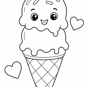 Disegni da colorare di dolci amici / Disegni da colorare di cibo carino / PDF stampabile / Download digitale immagine 4