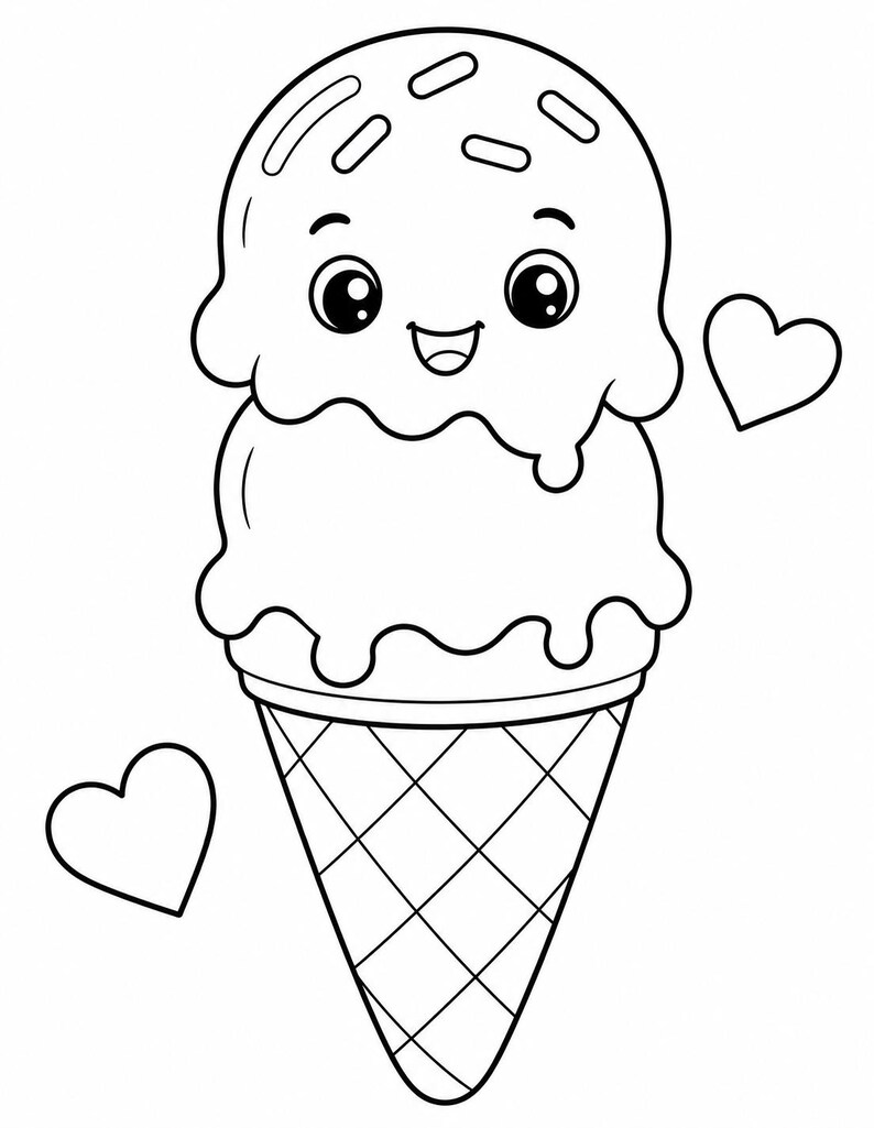 Disegni da colorare di dolci amici / Disegni da colorare di cibo carino / PDF stampabile / Download digitale immagine 4