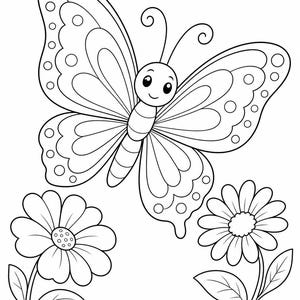 Butterfly Meadow Coloring Pages | Butterfly Coloring Pages | Printable PDF | Digital Download image 3