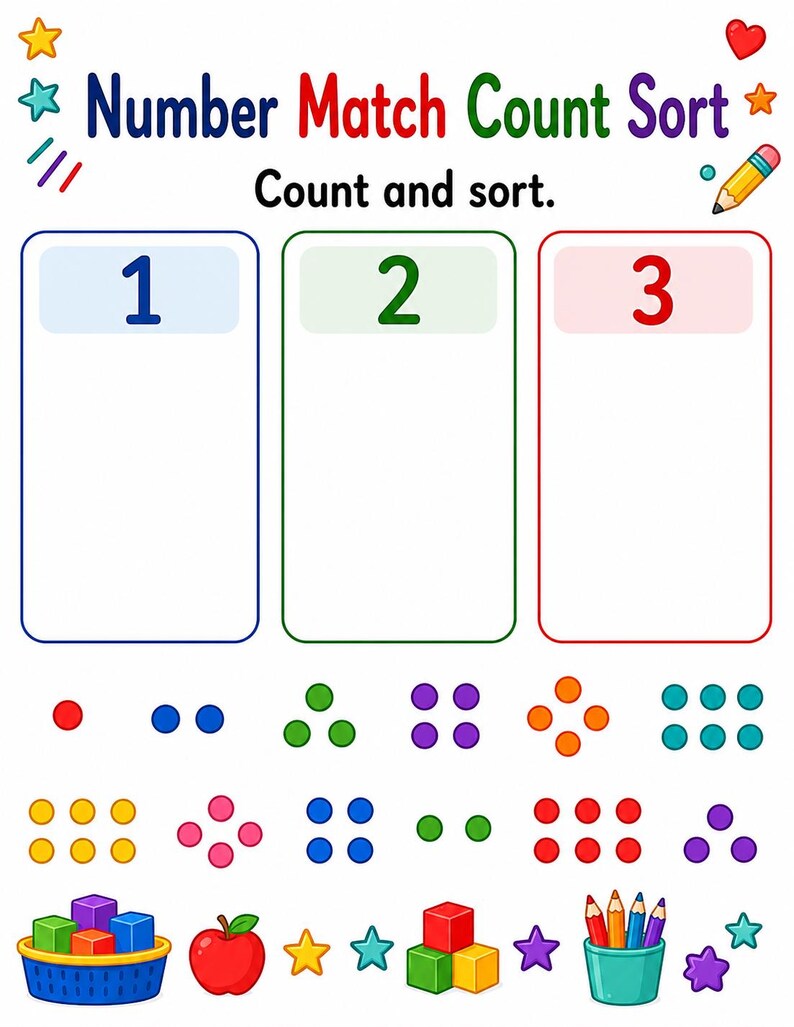 Number Quantity Mats | Number Matching Worksheets | Printable PDF | Digital Download image 6