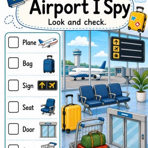 Flygplatsutforskarsidor | Flygplatsaktiviteter för barn | Utskrivbar PDF | Digital nedladdning bild 5