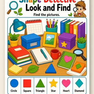 Formdetektiv Puzzles | Form Puzzle Arbeitsblätter | Druckbare PDF | Digitaler Download Bild 9