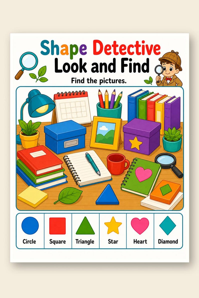Formdetektiv Puzzles | Form Puzzle Arbeitsblätter | Druckbare PDF | Digitaler Download Bild 9