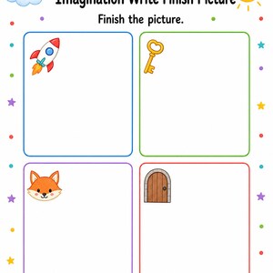 Imagination Writing Mats | Writing Prompts for Kids | Printable PDF | Digital Download image 4