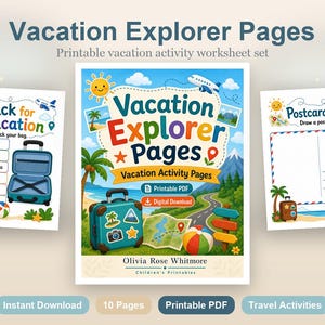Vacation Explorer Pages | Vacation Activity Pages | Printable PDF | Digital Download image 2