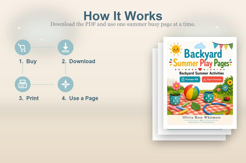 Backyard Summer Play Pages | Backyard Summer Activities | Printable PDF | Digital Download image 8