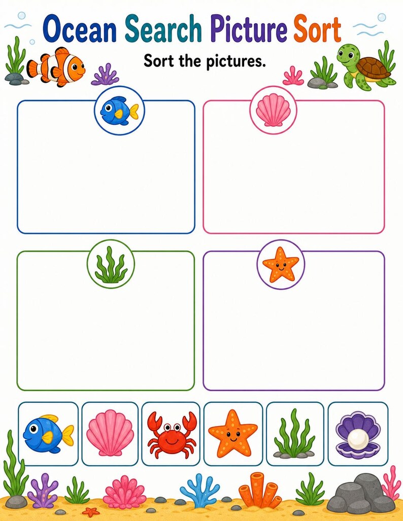 Ozean-Suche Puzzles | Ozean Aktivität Bogen | Druckbare PDF | Digitaler Download Bild 3