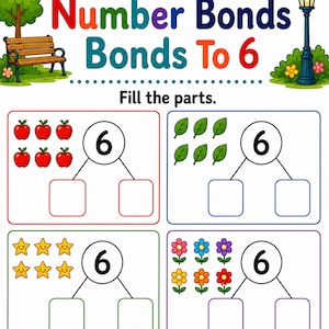 Number Bonds Park | Number Bonds Worksheets | Printable PDF | Digital Download image 4