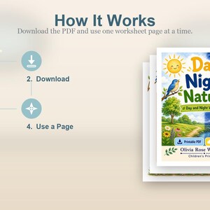 Tag Nacht Natur | Tag und Nacht Arbeitsblätter | Druckbare PDF | Digitaler Download Bild 8