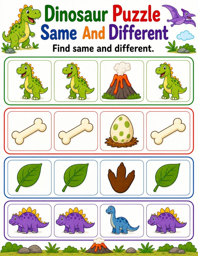 Dinosaur Thinking Pages | Dinosaur Activity Sheets | Printable PDF | Digital Download image 5