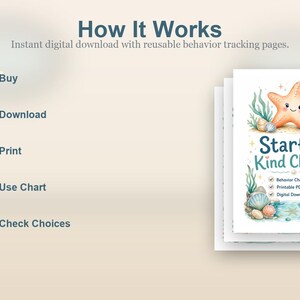 Starfish Kind Choices | Behavior Chart for Kids | Printable PDF | Digital Download image 4