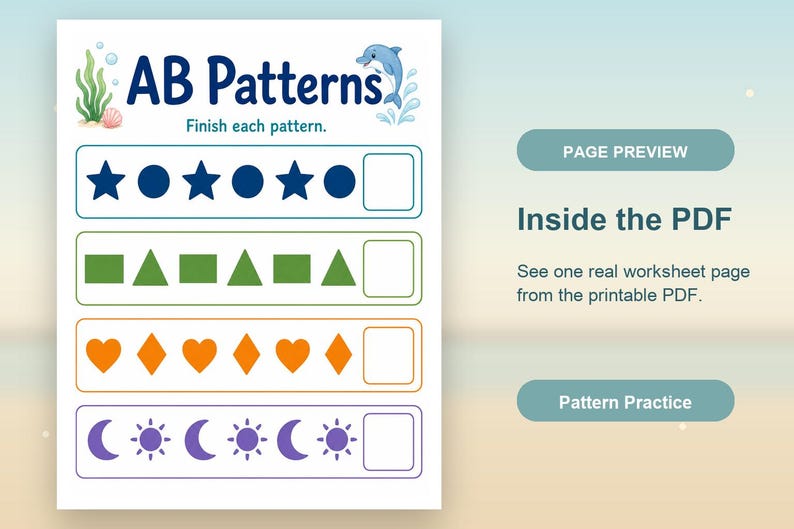 Pattern Parade | Pattern Worksheets | Printable PDF | Digital Download image 10