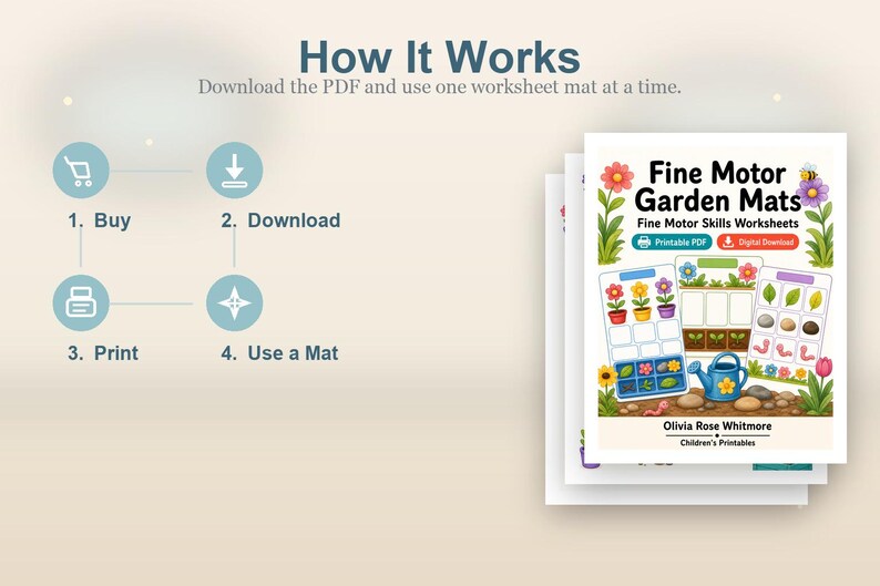 Fijnmotorische tuinmatten | Werkbladen fijne motoriek | Afdrukbare pdf | Digitale download afbeelding 8
