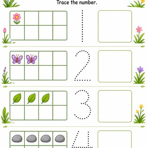 Prairie numérotée | Feuilles de calcul pour la recherche de numéros | PDF imprimable | Téléchargement numérique image 6