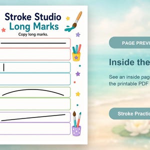 Stroke Practice Studio | Stroke Practice Worksheets | Printable PDF | Digital Download image 10