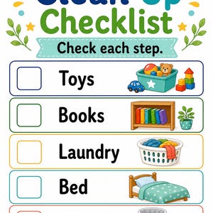 Bedroom Tidy Steps | Clean Up Checklist | Printable PDF | Digital Download image 6