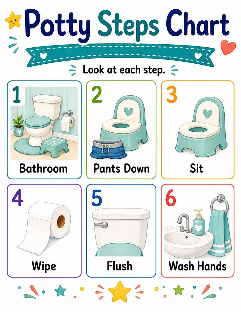 Potty Practice Steps | Potty Training Chart | Printable PDF | Digital Download image 3