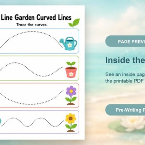 Little Line Garden | Arkusze do nauki pisania | Do druku w formacie PDF | Pobieranie cyfrowe zdjęcie 10