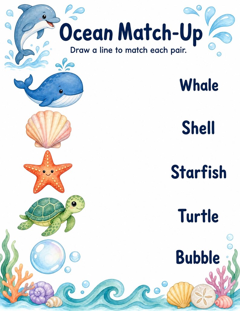Dolphin Puzzle Splash | Kids Activity Sheets | Printable PDF | Digital Download image 3