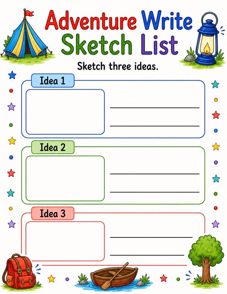 Draw Your Own Adventure | Adventure Writing Prompts | Printable PDF | Digital Download image 6