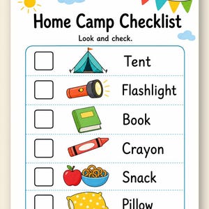 Páginas para atividades aconchegantes em casa | Páginas de atividades para acampamento em casa | PDF para imprimir | Download digital imagem 9