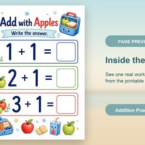 Lunchbox Addition | Addition Worksheets | Printable PDF | Digital Download image 10