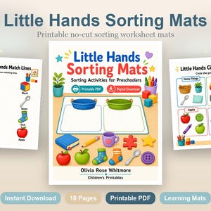 Little Hands Sorting Mats | Sorting Activities for Preschoolers | Printable PDF | Digital Download image 2
