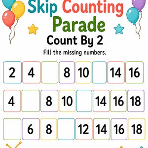 Skip Counting Parade | Skip Counting Worksheets | Printable PDF | Digital Download image 3