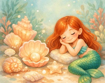 Mira and the Glowing Shell Garden | Mermaid Bedtime Story Activity Pack for Kids | Printable PDF | Calm Bedtime Routine