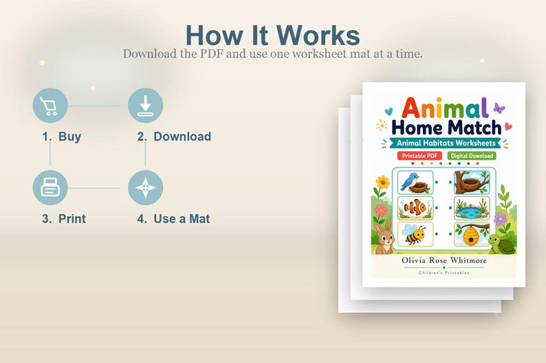 Animal Home Match | Animal Habitats Worksheets | Printable PDF | Digital Download image 8