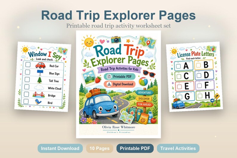 Road Trip Explorer Pages | Road Trip Activities for Kids | Printable PDF | Digital Download image 2