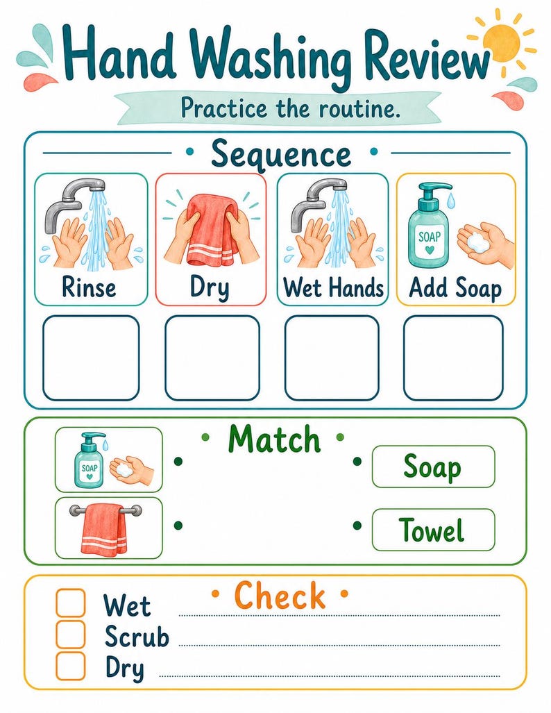 Lavado de manos para niños pequeños / Horario visual de lavado de manos / PDF imprimible / Descarga digital imagen 7
