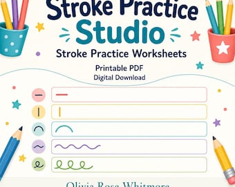 Stroke Practice Studio | Stroke Practice Worksheets | Printable PDF | Digital Download