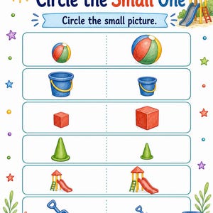 Big Small Playground | Big and Small Worksheets | Printable PDF | Digital Download image 4