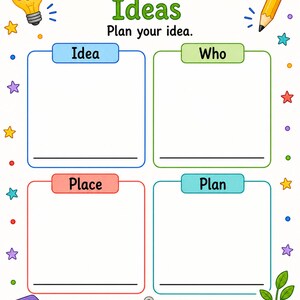 Creative Writing Planner | Writing Graphic Organizer | Printable PDF | Digital Download image 4