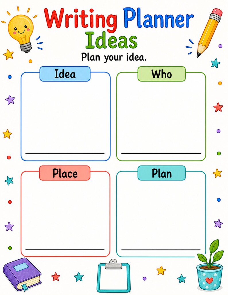 Creative Writing Planner | Writing Graphic Organizer | Printable PDF | Digital Download image 4