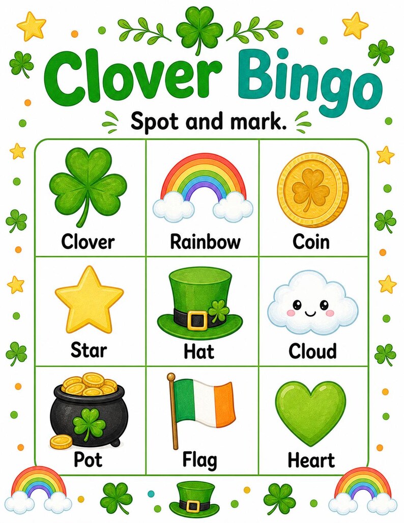Aktivitetsblad för lyckoklöver | Aktivitetsblad för St Patricks Day | Utskrivbar PDF | Digital nedladdning bild 3